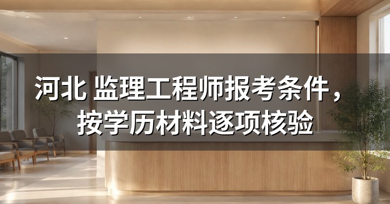 河北 监理工程师报考条件，按学历材料逐项核验