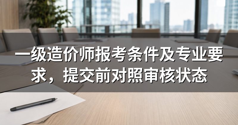一级造价师报考条件及专业要求，提交前对照审核状态