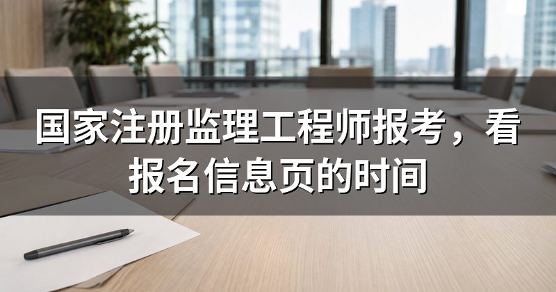 国家注册监理工程师报考，看报名信息页的时间