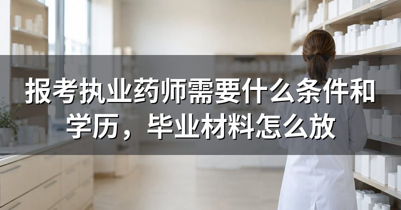 报考执业药师需要什么条件和学历,毕业材料怎么放