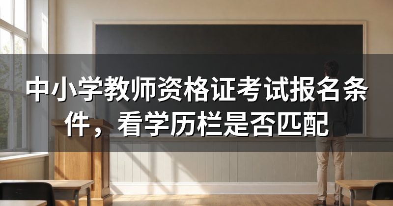 中小学教师资格证考试报名条件，看学历栏是否匹配