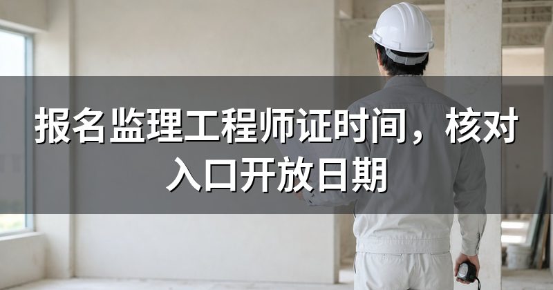 报名监理工程师证时间，核对入口开放日期