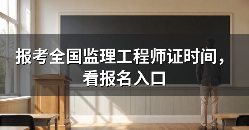 报考全国监理工程师证时间,看报名入口