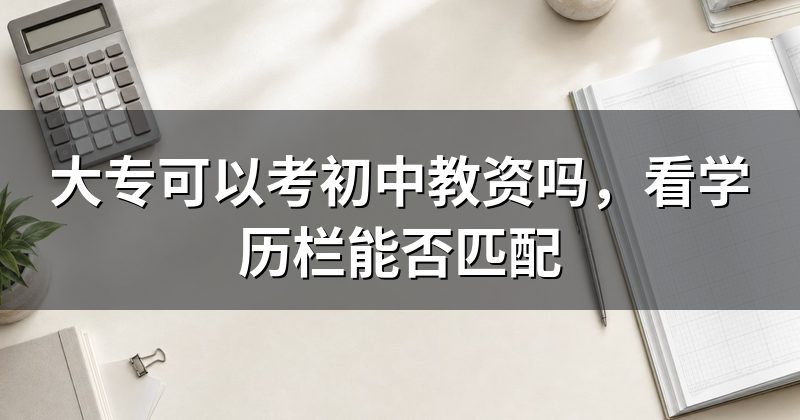 大专可以考初中教资吗,看学历栏能否匹配