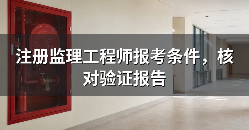注册监理工程师报考条件,核对验证报告