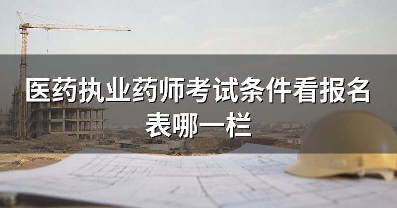 医药执业药师考试条件看报名表哪一栏