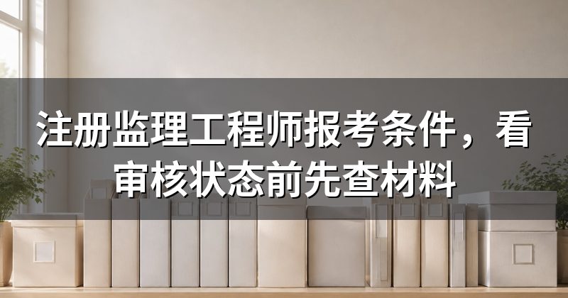 注册监理工程师报考条件，看审核状态前先查材料