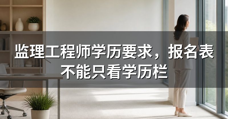 监理工程师学历要求,报名表不能只看学历栏