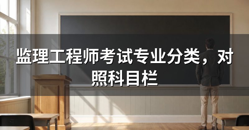 监理工程师考试专业分类,对照科目栏