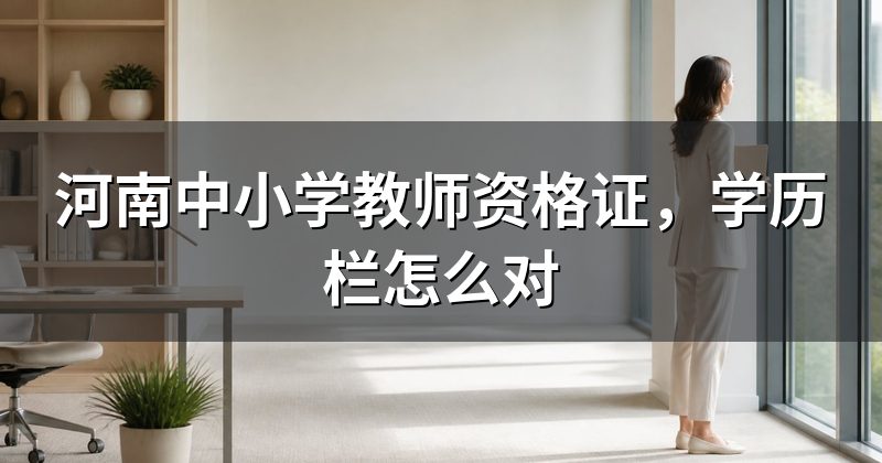 河南中小学教师资格证，学历栏怎么对
