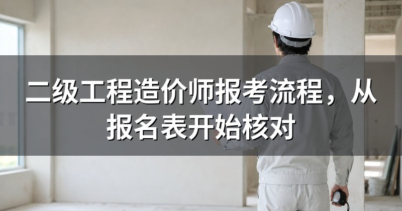 二级工程造价师报考流程,从报名表开始核对