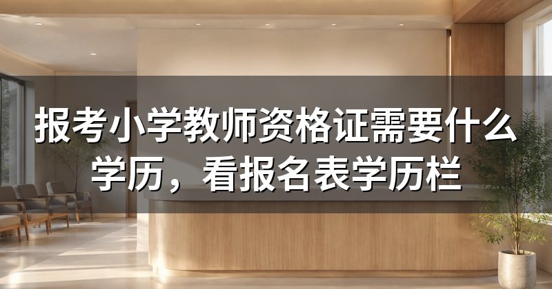 报考小学教师资格证需要什么学历，看报名表学历栏