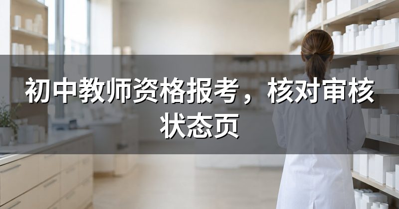 初中教师资格报考,核对审核状态页