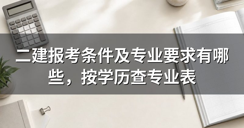 二建报考条件及专业要求有哪些，按学历查专业表