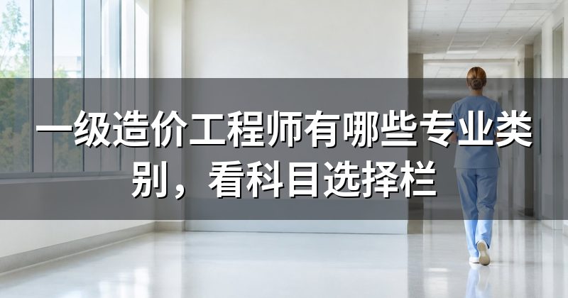 一级造价工程师有哪些专业类别，看科目选择栏