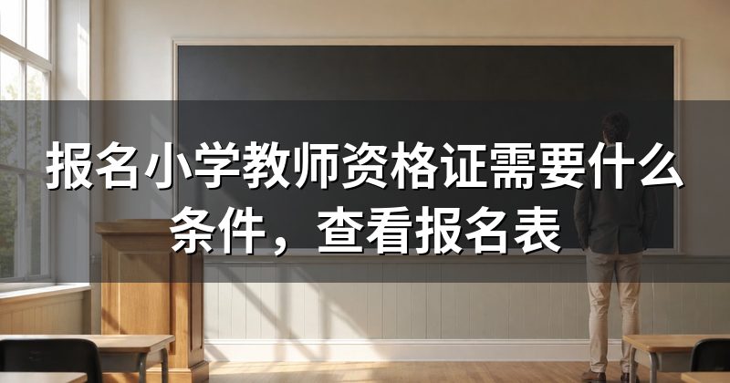 报名小学教师资格证需要什么条件，查看报名表