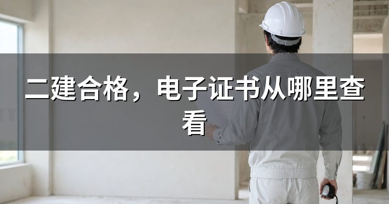 二建合格,电子证书从哪里查看