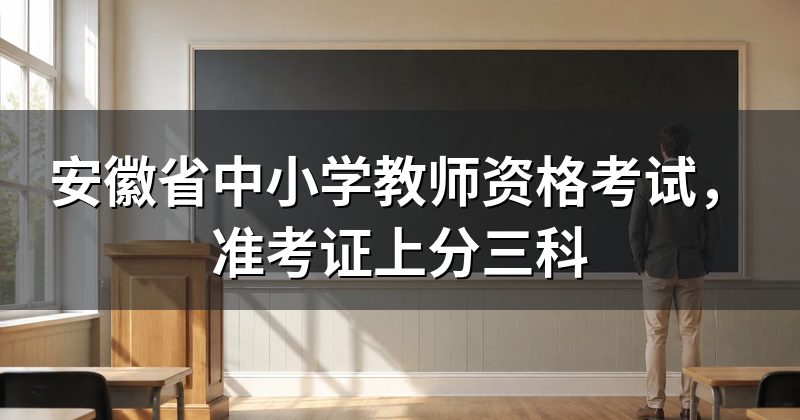 安徽省中小学教师资格考试，准考证上分三科
