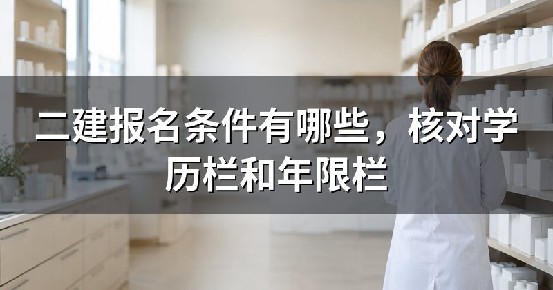 二建报名条件有哪些，核对学历栏和年限栏