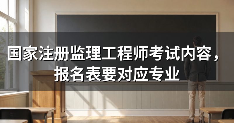 国家注册监理工程师考试内容,报名表要对应专业