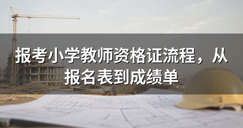 报考小学教师资格证流程,从报名表到成绩单