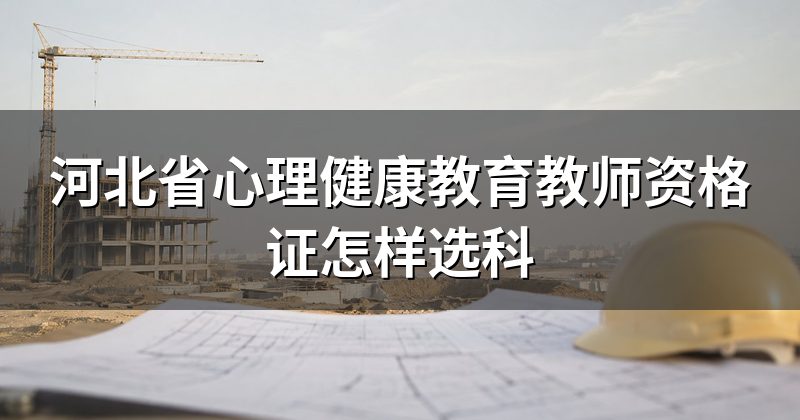 河北省心理健康教育教师资格证怎样选科