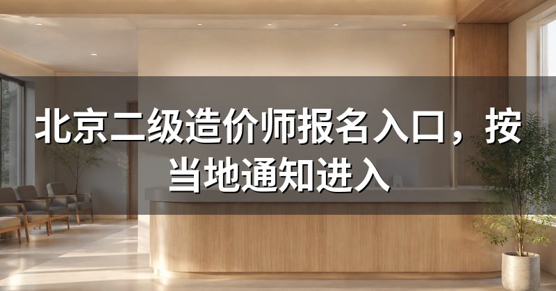 北京二级造价师报名入口,按当地通知进入
