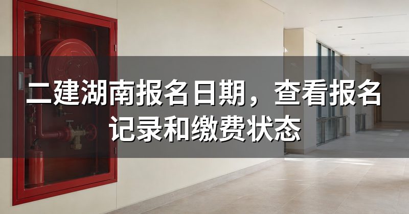 二建湖南报名日期,查看报名记录和缴费状态