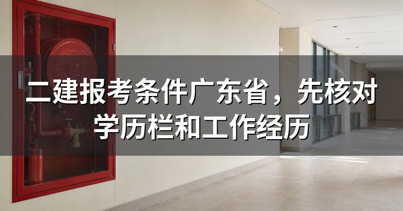 二建报考条件广东省，先核对学历栏和工作经历