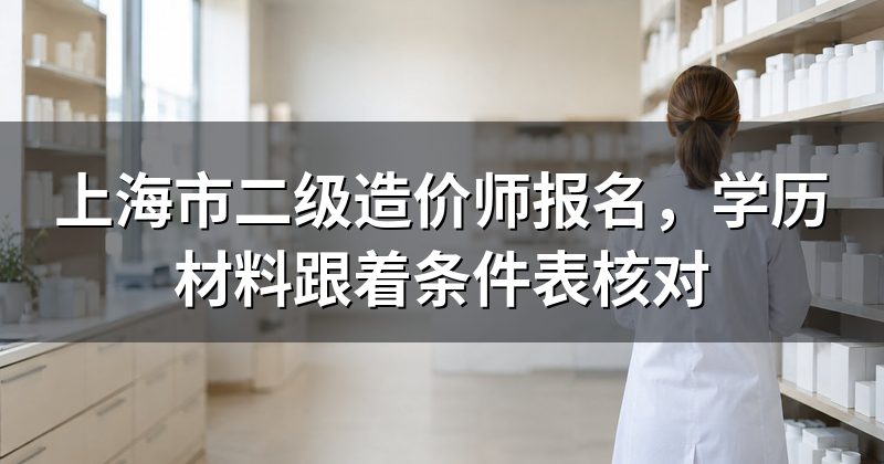 上海市二级造价师报名,学历材料跟着条件表核对