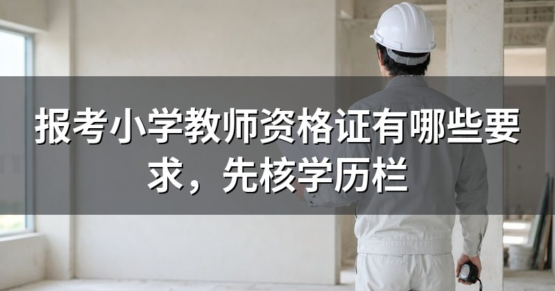 报考小学教师资格证有哪些要求,先核学历栏