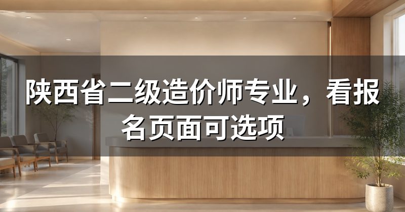 陕西省二级造价师专业,看报名页面可选项