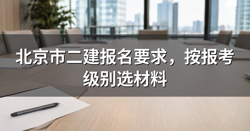 北京市二建报名要求,按报考级别选材料