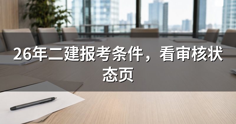 26年二建报考条件，看审核状态页