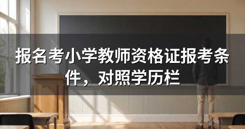 报名考小学教师资格证报考条件,对照学历栏