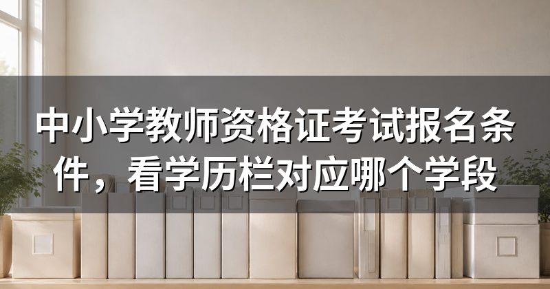 中小学教师资格证考试报名条件,看学历栏对应哪个学段