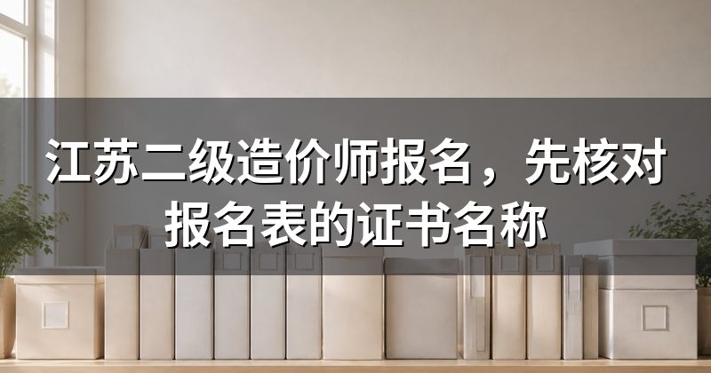 江苏二级造价师报名,先核对报名表的证书名称