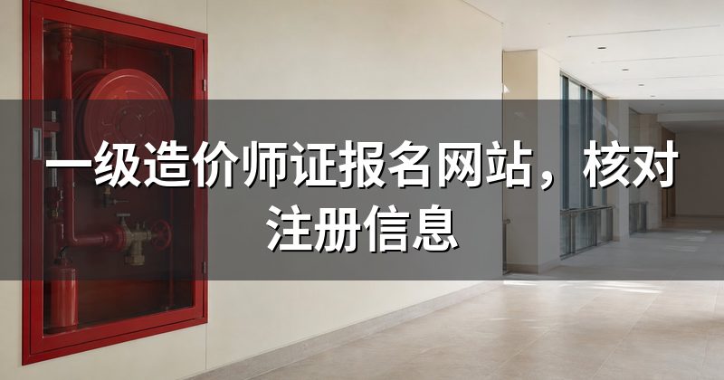 一级造价师证报名网站,核对注册信息