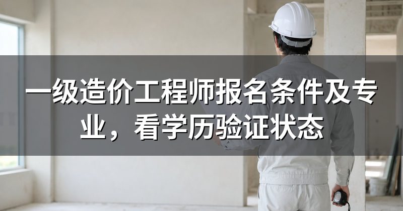 一级造价工程师报名条件及专业,看学历验证状态