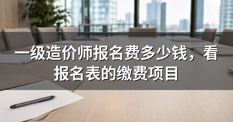 一级造价师报名费多少钱,看报名表的缴费项目