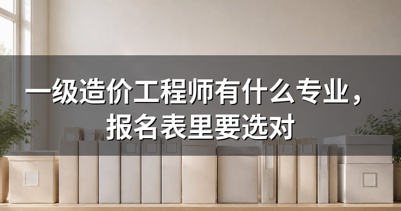 一级造价工程师有什么专业,报名表里要选对