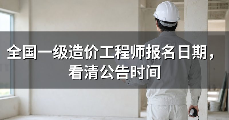 全国一级造价工程师报名日期，看清公告时间