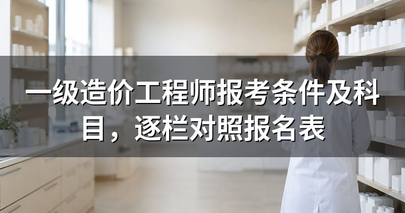 一级造价工程师报考条件及科目,逐栏对照报名表
