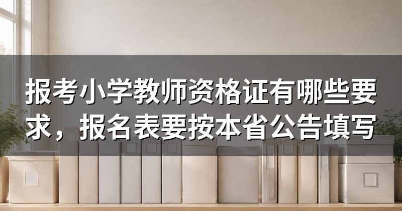 报考小学教师资格证有哪些要求,报名表要按本省公告填写
