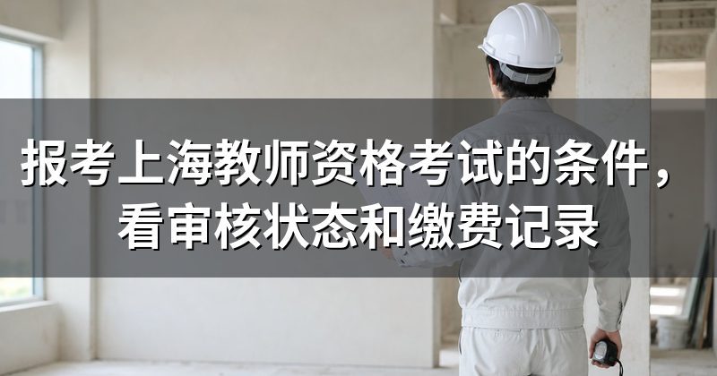 报考上海教师资格考试的条件,看审核状态和缴费记录