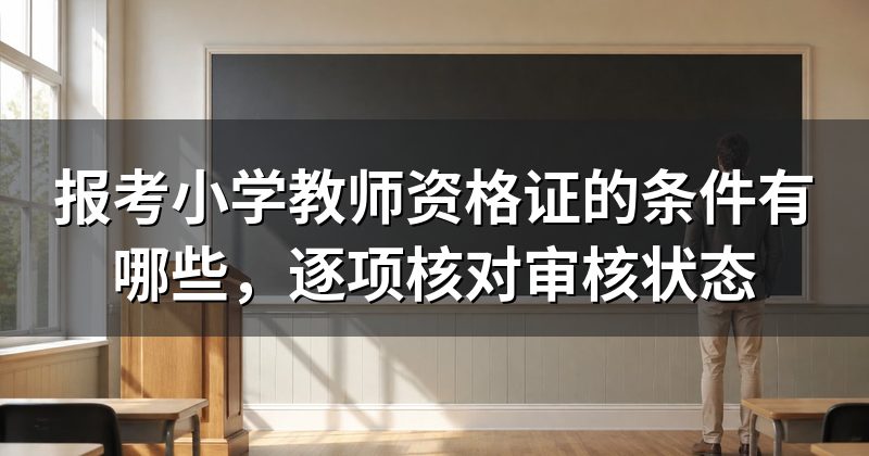 报考小学教师资格证的条件有哪些，逐项核对审核状态