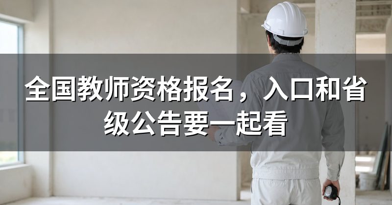 全国教师资格报名，入口和省级公告要一起看
