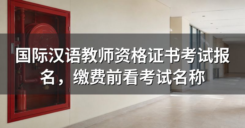 国际汉语教师资格证书考试报名，缴费前看考试名称