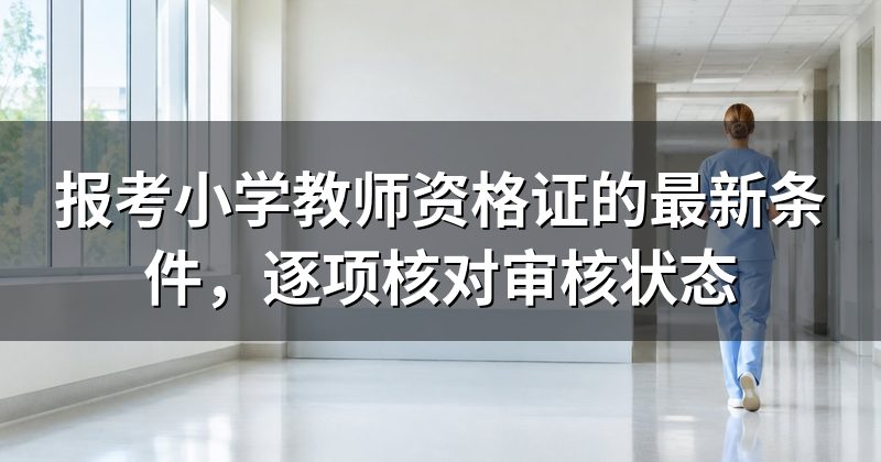 报考小学教师资格证的最新条件，逐项核对审核状态