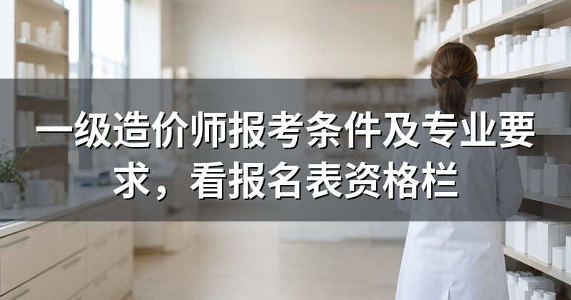 一级造价师报考条件及专业要求,看报名表资格栏